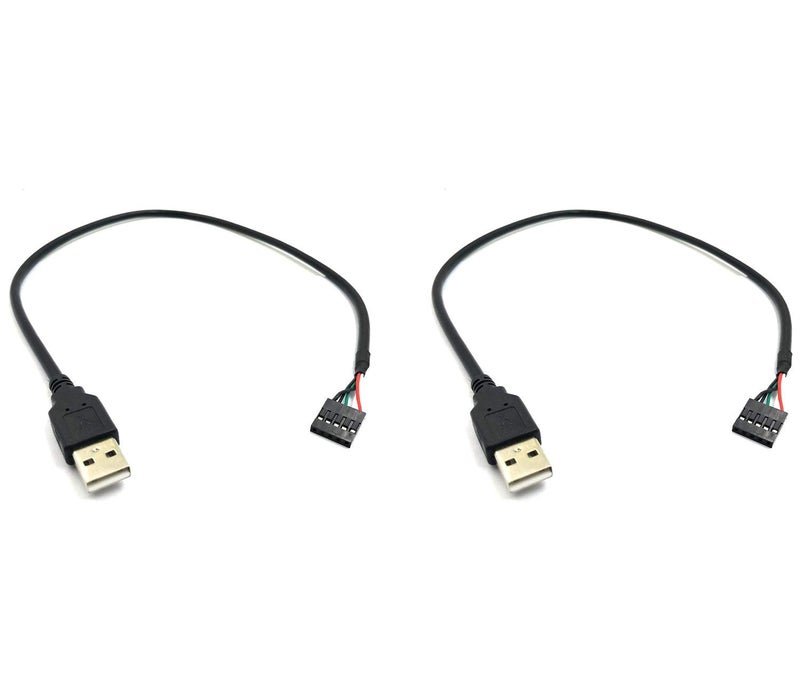 Duttek (2-Pack 50CM 5 Pin Motherboard Female Header to USB 2.0 Male Adapter Dupont Extender Cable (5Pin/USB M) - Image 1